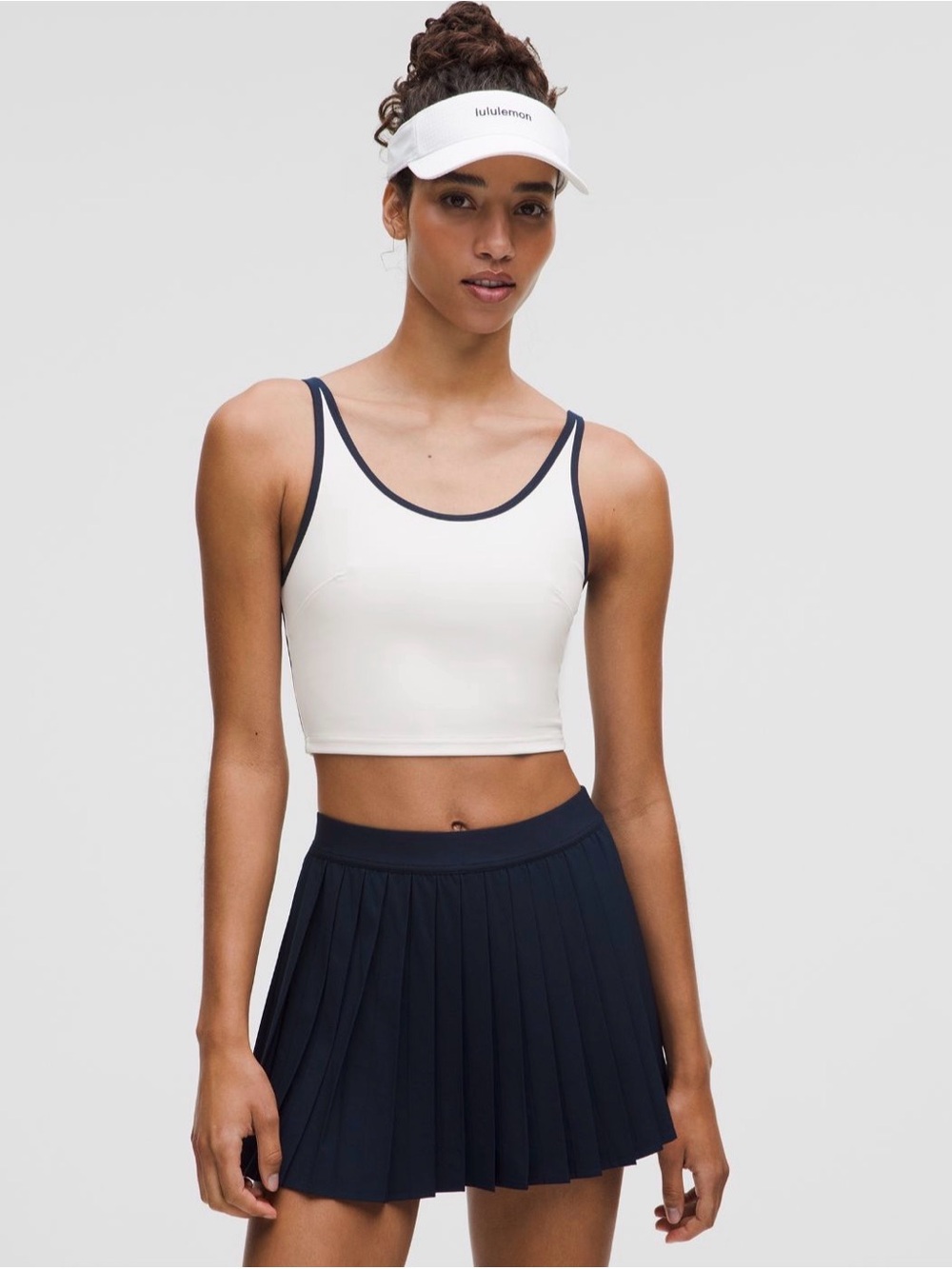 lululemon athletica White Crop Tank with Black Trim